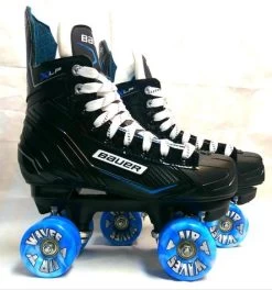 BAUER XLP CUSTOM QUAD ROLLER SKATES WITH AIR WAVES WHEELS - 3