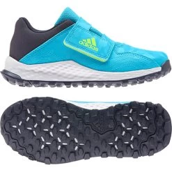 Youngstar Junior Hockey Shoe Cyan Velcro Strap -Sports Equipment Store Adidas Hockey Youngstar Hockey Shoe with Velcro Strap together