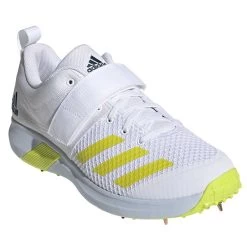 Vector Spiked Cricket Shoe Yellow -Sports Equipment Store Adidas Vector Cricket Bowling Shoe with Strap 2022 angled