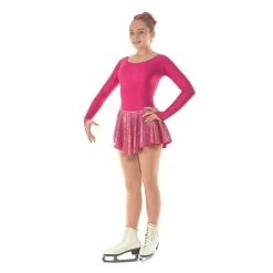 Skating Dress With Round Scoop Neck In Cerise Peony