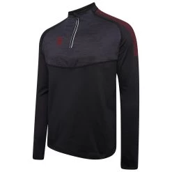 Dual 1/4 Zip Midlayer Performance Top -Sports Equipment Store DU013 Black Maroon scaled 1