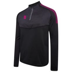 Dual 1/4 Zip Midlayer Performance Top -Sports Equipment Store DU013 Black Pink scaled 1