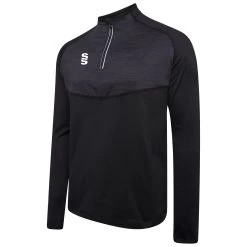 Dual 1/4 Zip Midlayer Performance Top -Sports Equipment Store DU013 Black Plain scaled 1