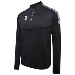 Dual 1/4 Zip Midlayer Performance Top -Sports Equipment Store DU013 Black White scaled 1