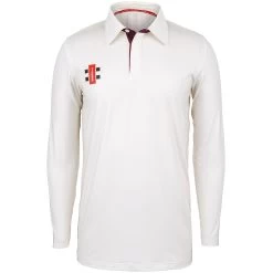 Pro Performance Cricket Shirt Long Sleeve -Sports Equipment Store Pro Performance Ivory Maroon L s Front