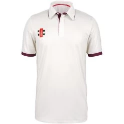 Pro Performance Cricket Shirt Short Sleeve -Sports Equipment Store Pro Performance Short Sleeve Maroon Trim 1