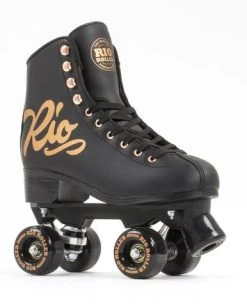 Rio Roller Rose Quad Roller Skates - Black / Gold - 7