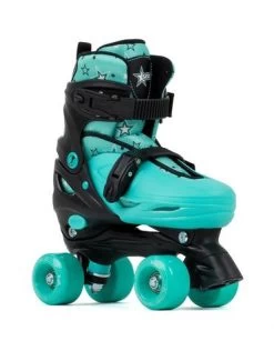 SFR Nebula Adjustable Quad Skates - Green - Kids J11 - 1