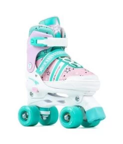 SFR Spectra Adjustable Quad Skates - Pink / Green J11 - 1