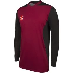 Pro Performance T20 Cricket Shirt Long Sleeve 20 Pro Performance T20 Cricket Shirt Long Sleeve -Sports Equipment Store T20 Long Sleeve Shirt MaroonBlck