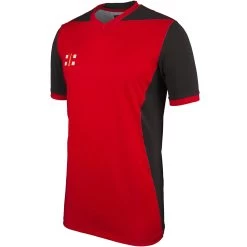 Pro Performance T20 Cricket Shirt Short Sleeve -Sports Equipment Store T20 Short Sleeve Shirt RedBlack