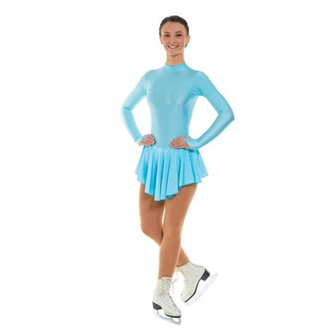 Plain Nylon Lycra Aqua Skating Dress 3 Plain Nylon Lycra Aqua Skating Dress