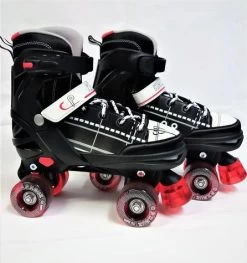 California PRO Kruz Adjustable Quad Roller Skate Black / Red - Kids - J10-j13