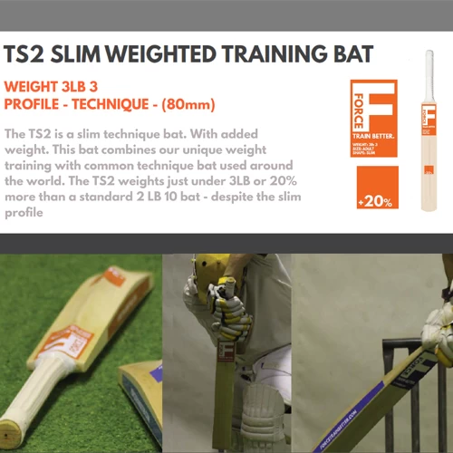 Force Train Better TS2 Slim Weighted Cricket Bat 4 Force Train Better TS2 Slim Weighted Cricket Bat - Image 2